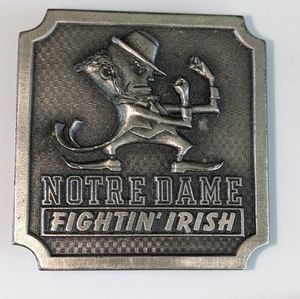 Vintage Metal Fighting Irish Notre Dame Belt Buckle